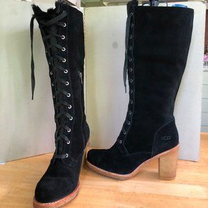 UGG Aubree 3215 Suede Laced high boots crepe heel